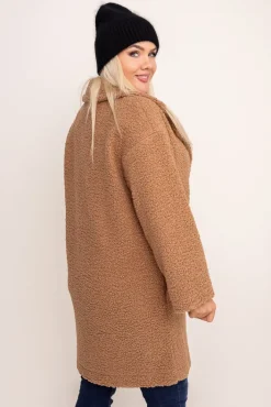 Damskie Polski Camelowy Płaszcz MONERIM
