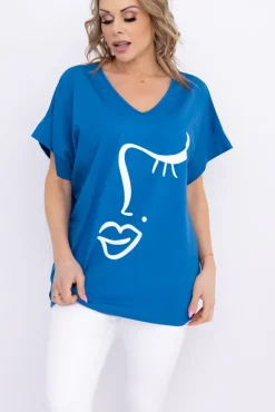 Damskie Włoski Chabrowa Bluzka BELIANO Wzór 1