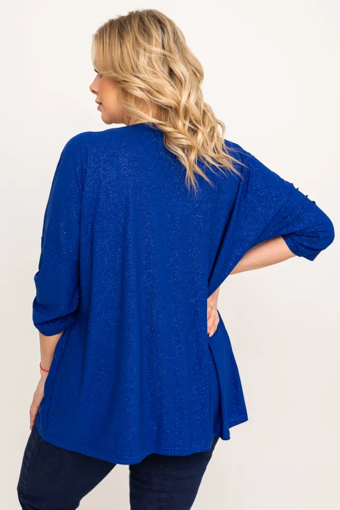 Damskie Polski Chabrowa Bluzka brokatowa SANOMI