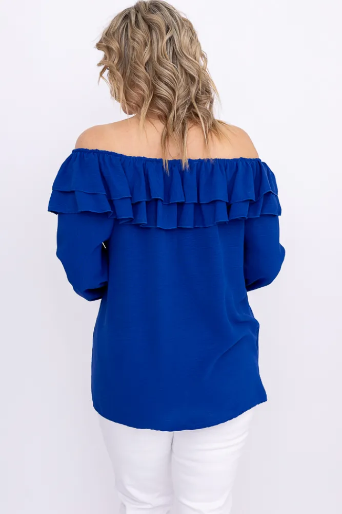 Damskie Włoski Chabrowa Bluzka hiszpanka LORENZ