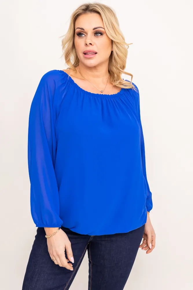 Damskie Włoski Chabrowa Bluzka szyfonowa HILL