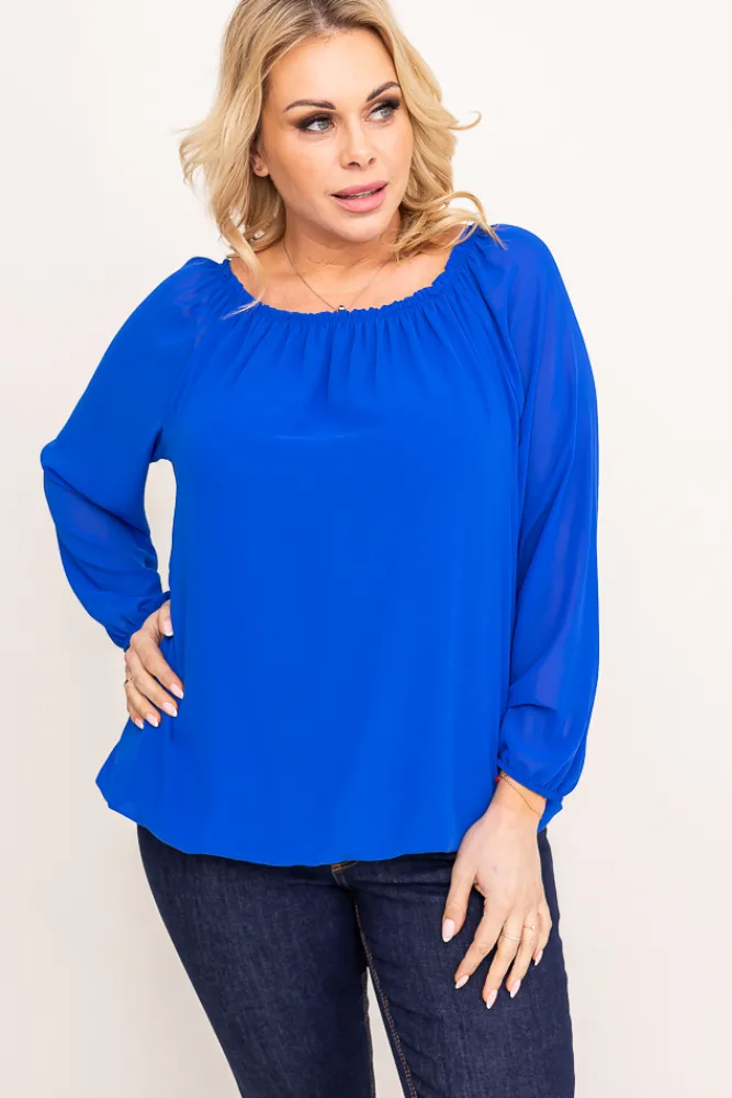 Damskie Włoski Chabrowa Bluzka szyfonowa HILL