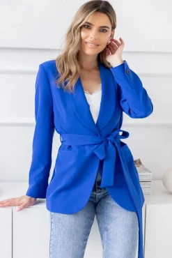 Damskie Polski Chabrowa Marynarka z wiązaniem SAMAYO