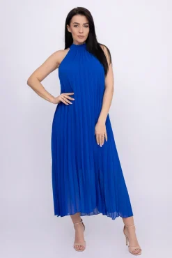 Włoski Chabrowa plisowana Sukienka szyfonowa LUZIO