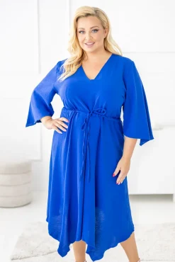 Polski Chabrowa Sukienka asymetryczna DARLIN