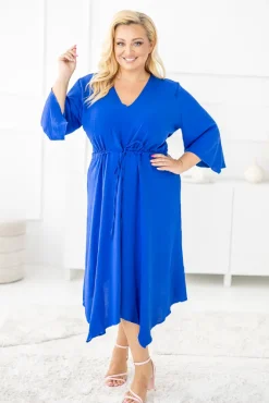 Polski Chabrowa Sukienka asymetryczna DARLIN