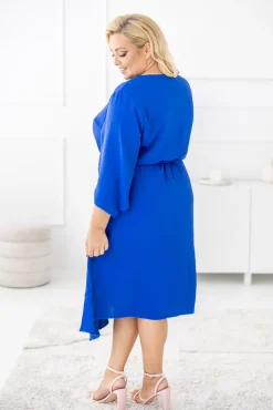 Polski Chabrowa Sukienka asymetryczna DARLIN