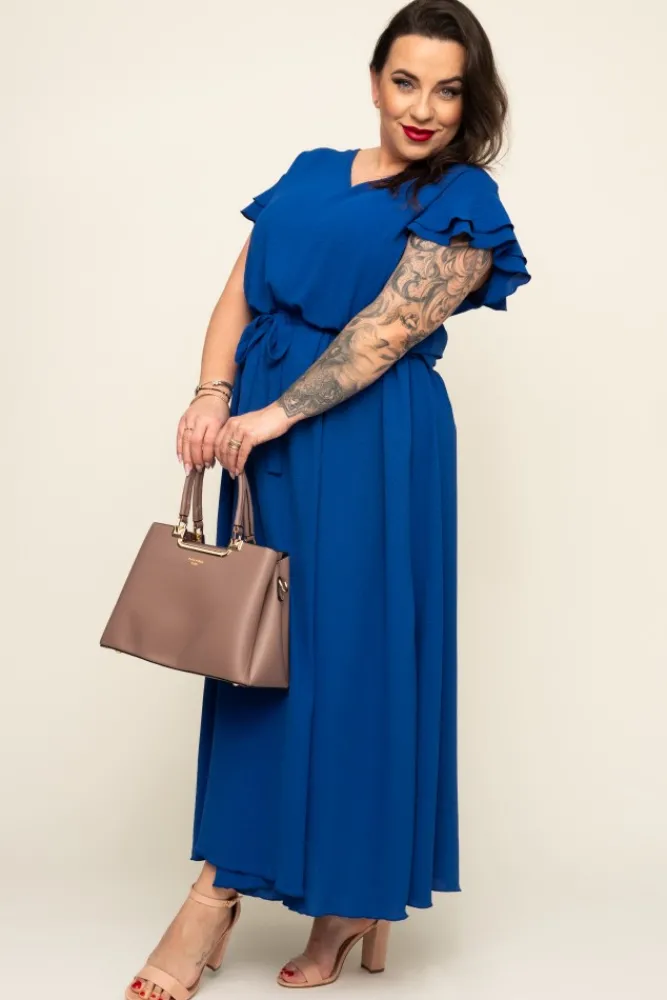 Polski Chabrowa Sukienka BLANCY