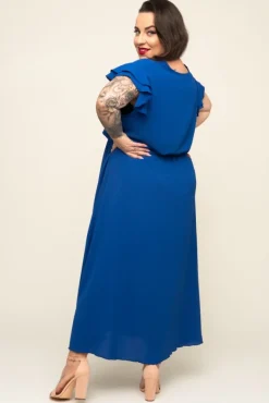 Polski Chabrowa Sukienka BLANCY