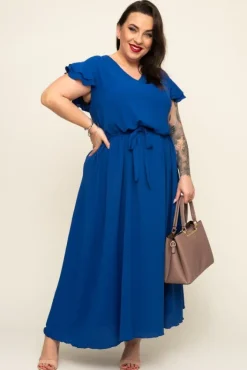 Polski Chabrowa Sukienka BLANCY