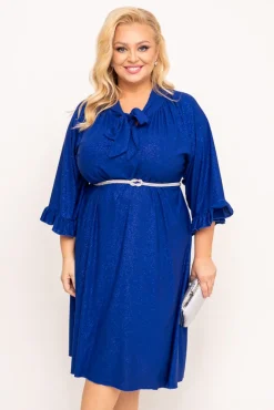 Polski Chabrowa Sukienka brokatowa KARDIN