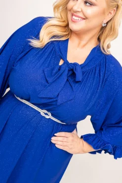 Polski Chabrowa Sukienka brokatowa KARDIN