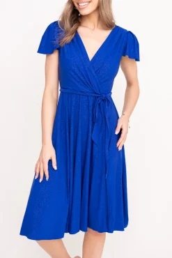 Polski Chabrowa Sukienka brokatowa GENVELI