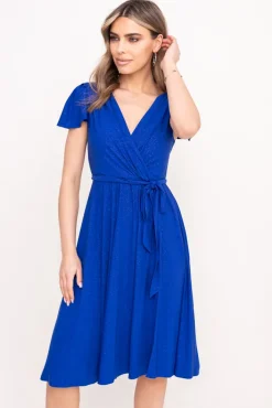 Polski Chabrowa Sukienka brokatowa GENVELI