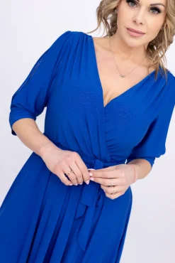 Polski Chabrowa Sukienka brokatowa LESEMINA