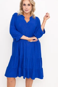 Polski Chabrowa Sukienka brokatowa KLENI