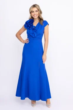 Polski Chabrowa Sukienka błyszcząca ARIEL