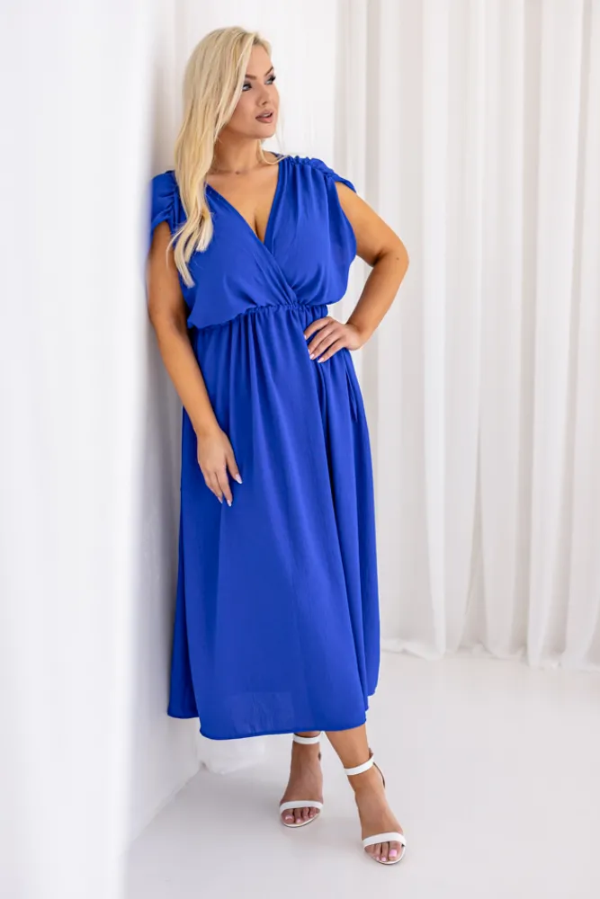 Włoski Chabrowa Sukienka LASTIA