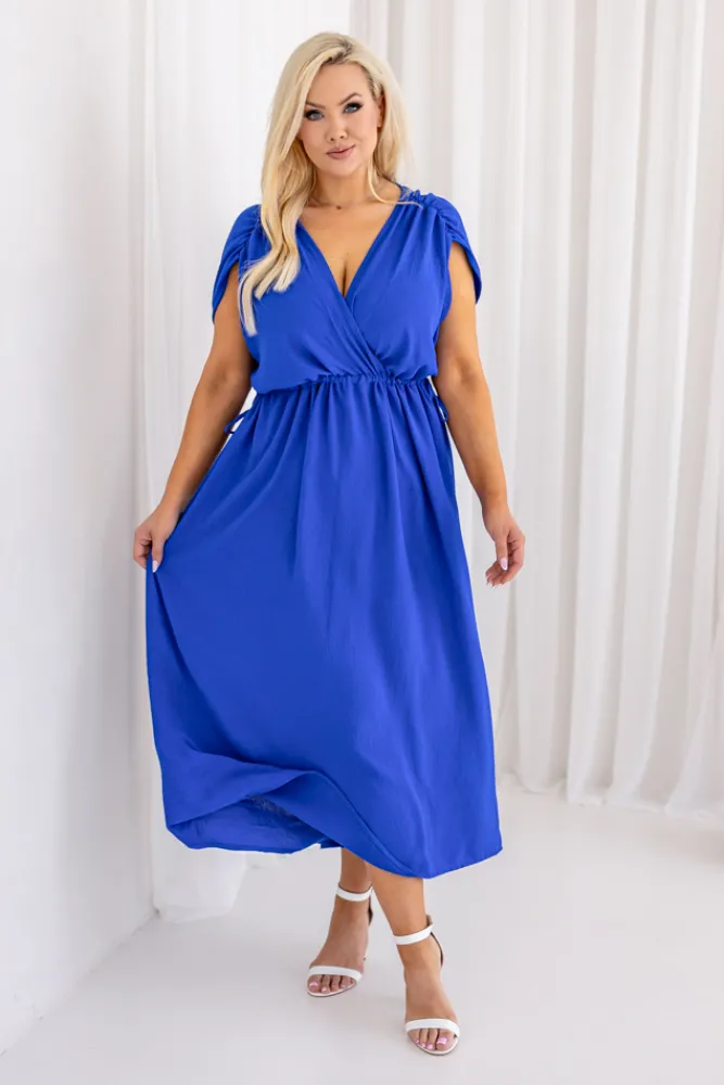 Włoski Chabrowa Sukienka LASTIA