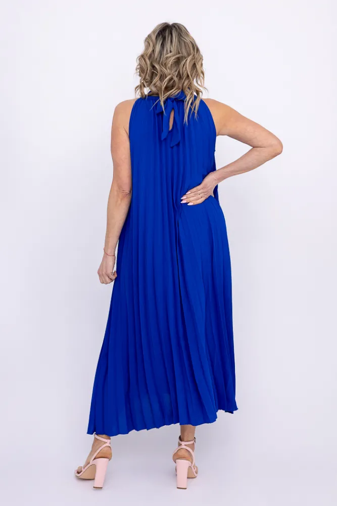 Włoski Chabrowa Sukienka plisowana JAKARTA