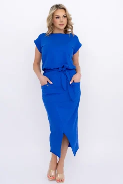 Włoski Chabrowa Sukienka SAMARIA