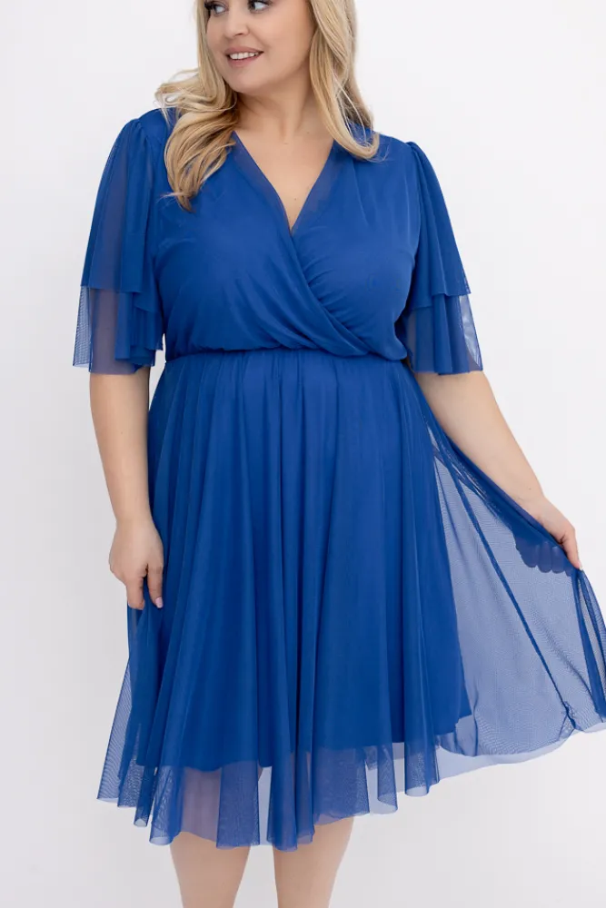 Włoski Chabrowa Sukienka siateczkowa RASTI