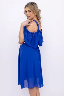 Włoski Chabrowa Sukienka szyfonowa SEMENTIA