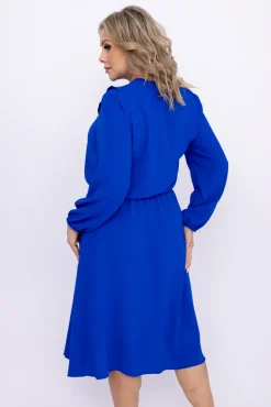 Włoski Chabrowa Sukienka z żabotem BELIAMI