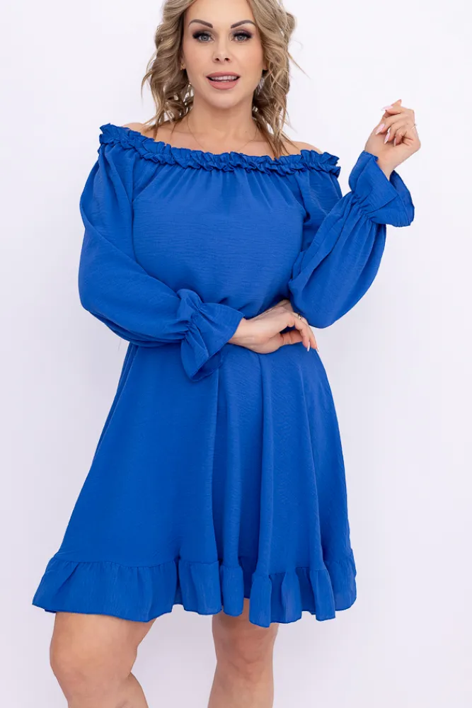 Włoski Chabrowa Sukienka z falbanką SEVELIEN