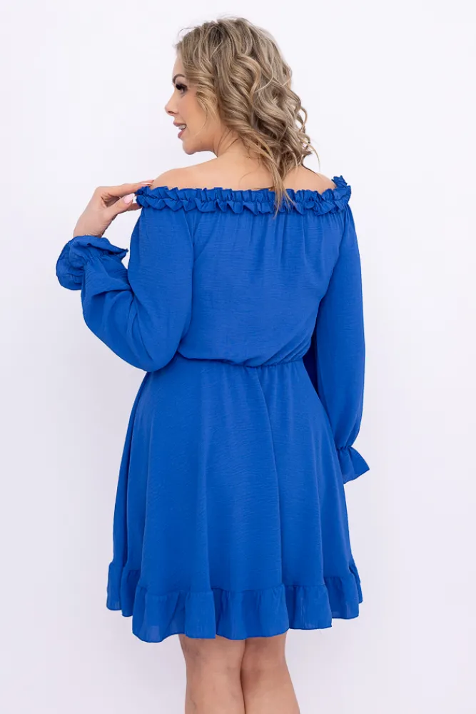 Włoski Chabrowa Sukienka z falbanką SEVELIEN