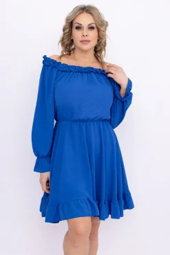 Włoski Chabrowa Sukienka z falbanką SEVELIEN