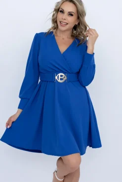 Włoski Chabrowa Sukienka z paskiem SARMANIA