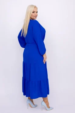 Włoski Chabrowa Sukienka z rozcięciem TERUMI