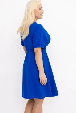 Włoski Chabrowa Sukienka z wiązaniem DARKIA