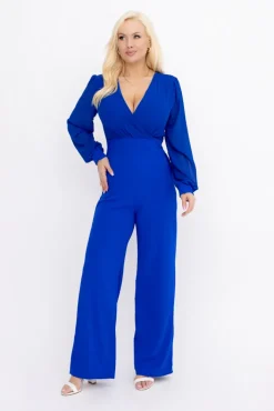 Damskie Włoski Chabrowy Kombinezon z prześwitującymi rękawami KOBERI