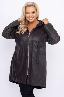 Damskie Polski Ciemnobrązowa Kurtka przeciwdeszczowa LIXURO Wzór 3