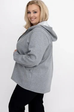 Damskie Włoski Ciemnoszara Bluza z kapturem KORDIEN