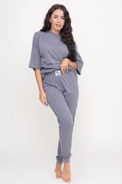 Polski Ciemnoszara Piżama z długimi spodniami REVENTI