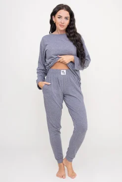 Polski Ciemnoszara Piżama z długimi spodniami HEMENY