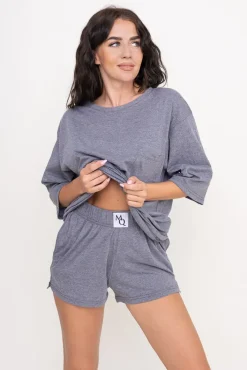 Polski Ciemnoszara Piżama z szortami PURENA