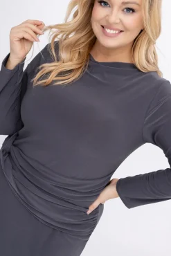 Włoski Ciemnoszara Sukienka ENKARTO