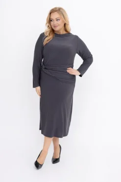 Włoski Ciemnoszara Sukienka ENKARTO