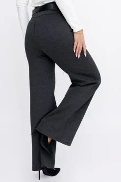 Damskie Włoski Ciemnoszare Spodnie z paskiem TRIMI