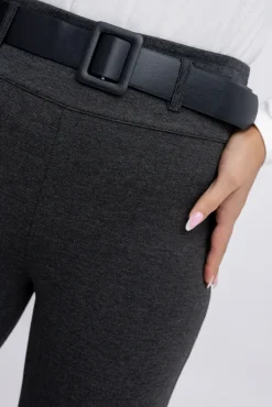 Damskie Włoski Ciemnoszare Spodnie z paskiem TRIMI