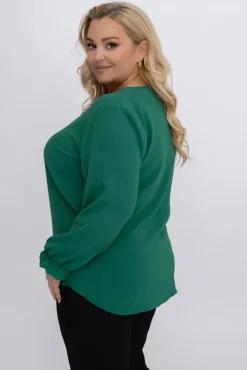 Damskie Polski Ciemnozielona Bluzka PRUDI