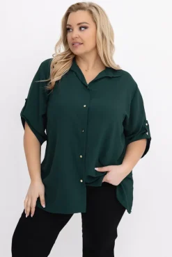 Damskie Polski Ciemnozielona Koszula TIARO