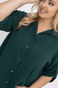 Damskie Polski Ciemnozielona Koszula TIARO