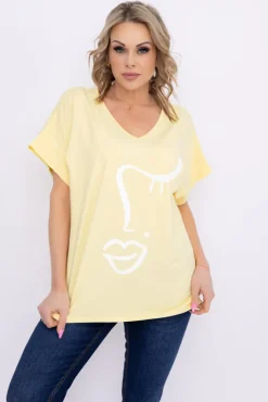 Damskie Włoski Cytrynowa Bluzka BELIANO Wzór 1