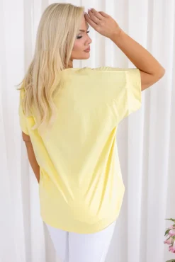 Damskie Włoski Cytrynowa Bluzka DESTIMI