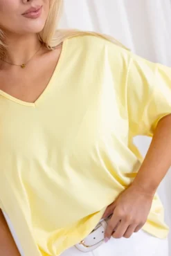 Damskie Włoski Cytrynowa Bluzka DESTIMI